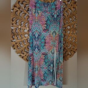 Cynthia Rowley Pullon Multi Color Slit skirt Medium